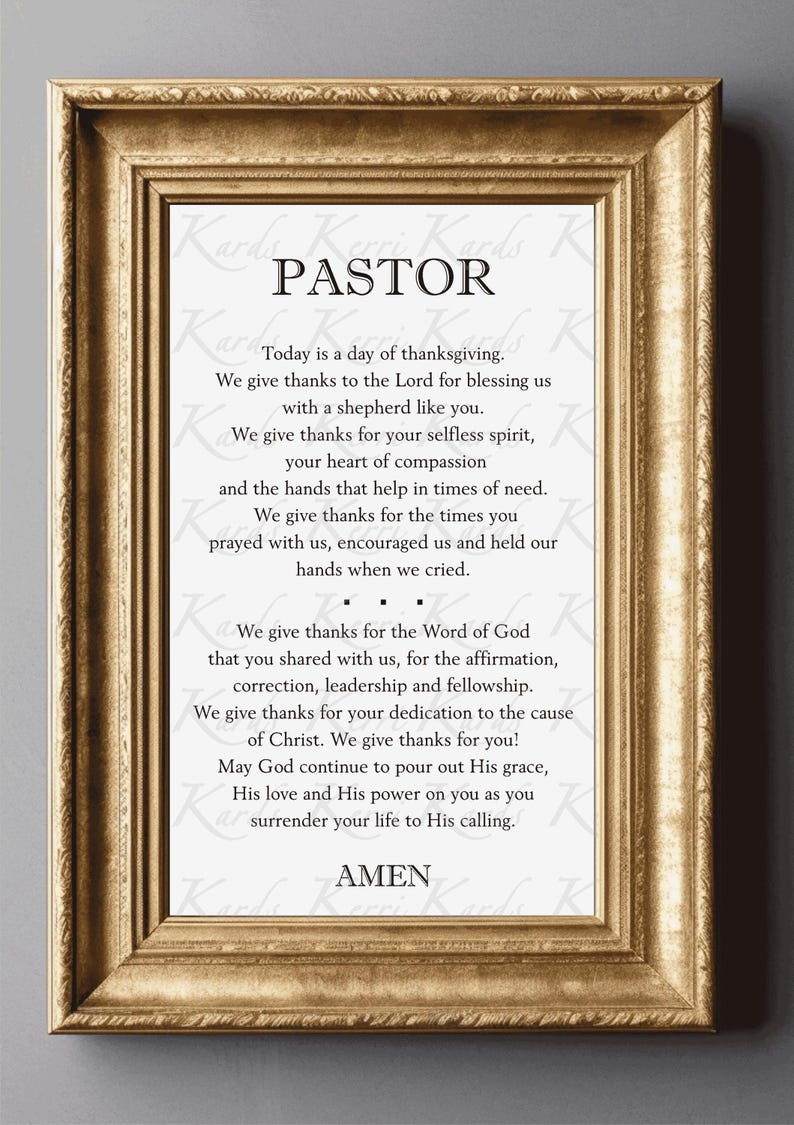 Pastor Appreciation Print, Poster, Wall Art, Tribute, Home Decor, PDF ...
