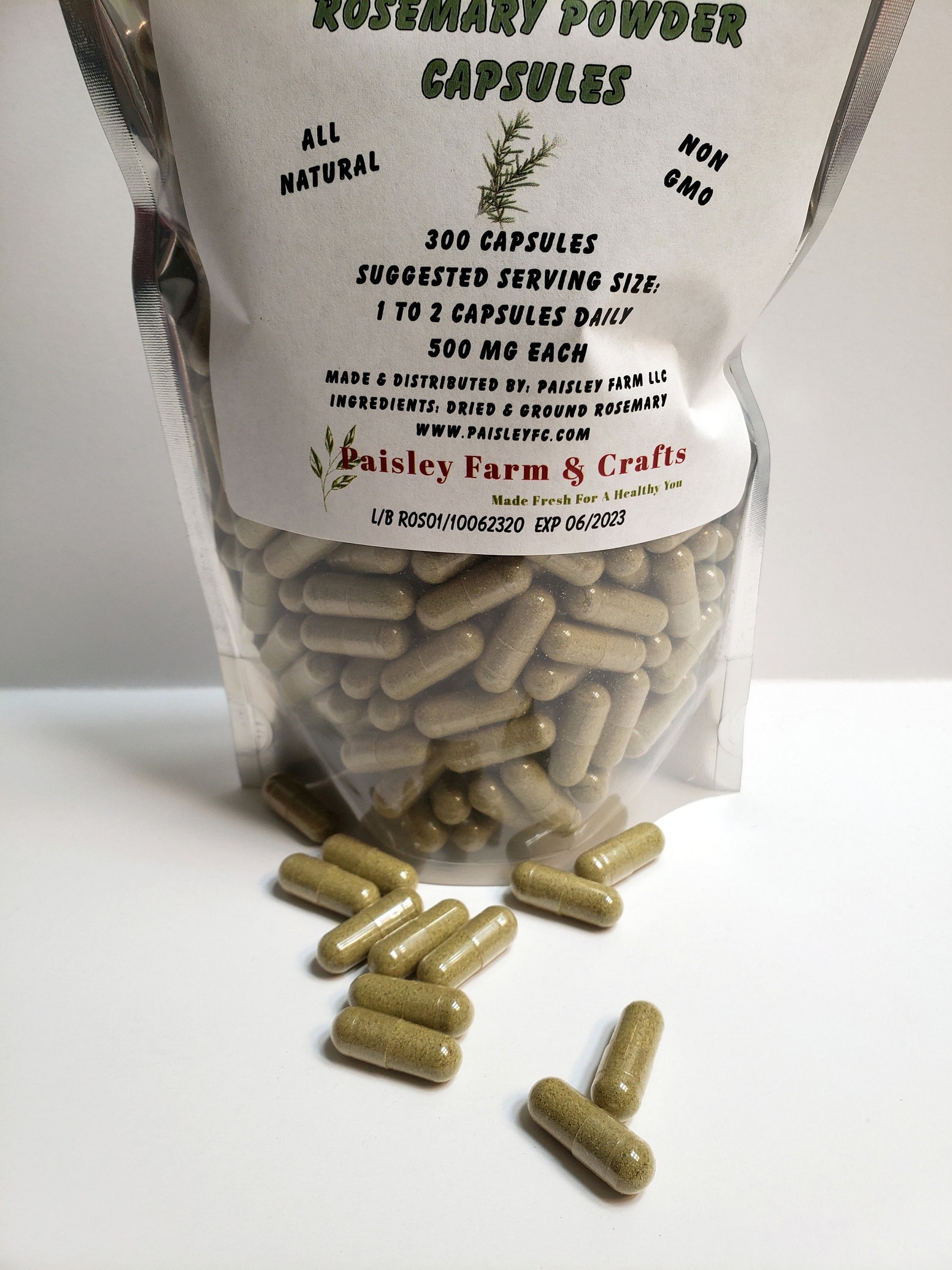 Rosemary Capsules 300 Pk Made Fresh on Demand Etsy