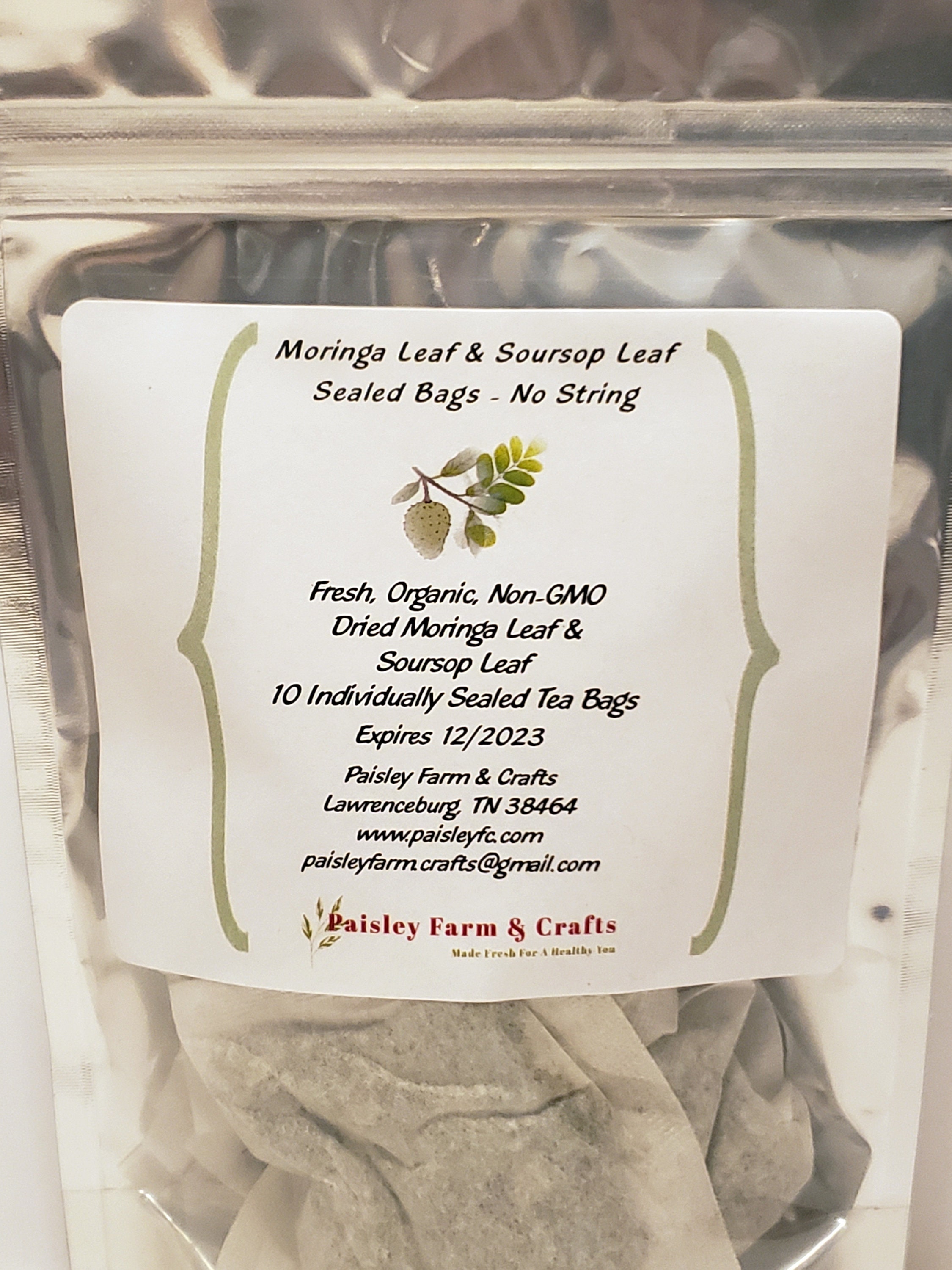 Moringa Leaf and Soursop Leaf Mix Tea Bags Paisley Farm and - Etsy