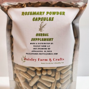 Rosemary Capsules 300 Pk - Made Fresh On Demand!