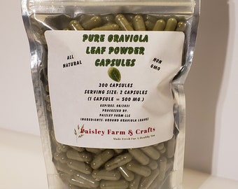 Soursop [Graviola Leaf] Powder Capsules - Made Fresh On Demand!