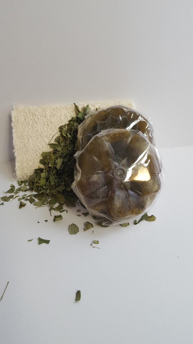 Moringa Leaf Loofah Soap 3 Pc Set All Natural Made Fresh on Demand image 4