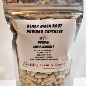 Black Maca Powder Capsules 300 Pack - Made Fresh On Demand!