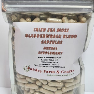 Irish Sea Moss Bladderwrack Blend Capsules - 300 Count