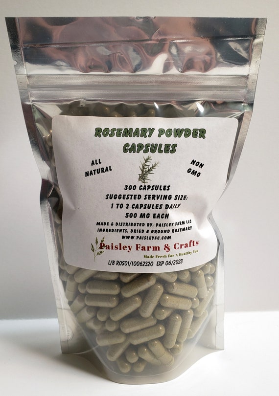 Rosemary Capsules 300 Pk Made Fresh on Demand Etsy