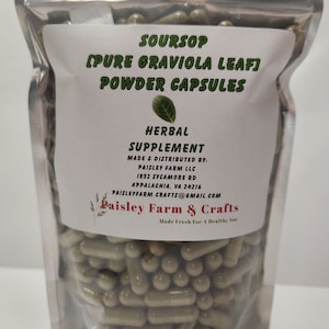 Soursop [Graviola Leaf] Powder Capsules - Made Fresh On Demand!