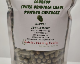 Soursop [Graviola Leaf] Powder Capsules - Made Fresh On Demand!