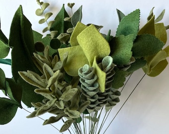 Felt Leaves, Faux Leaves, Leaf Branch, Floral Bouquet Accent, Accent Leaves, Greenery, Faux Greenery, Flower Arrangement, Leaves