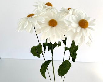 April Felt Flower Stem: Daisy , Faux Flower, Artificial Flower, Hypo-allergenic, Gift, April Birthday Flower, Hypoallergenic, Eco-Friendly