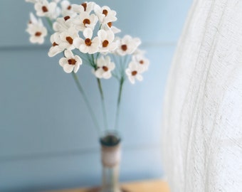 Felt Flowers, Filler Flowers, Small White Flowers, Accent Flowers, Wax Flowers