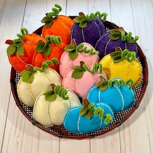 Felt Pumpkins, Handsewn For your Fall Decor, Wreath, Mantel Display or Tiered Tray Accessory