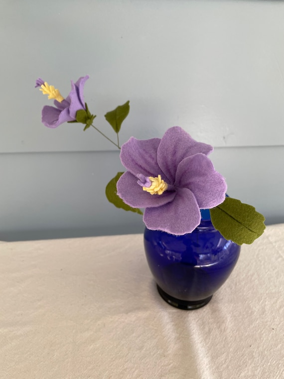 Felt Flower Stem: Hibiscus, Gumamela Tropical Flowers, Faux Flower