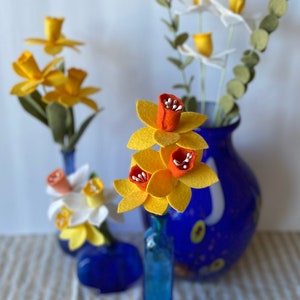 Daffodill Bouquet, Felt Flower Bouquet, Felt Daffodils, Faux Daffodils, Spring Flowers, Mini Bouquet, Welcome Spring, Spring Flowers
