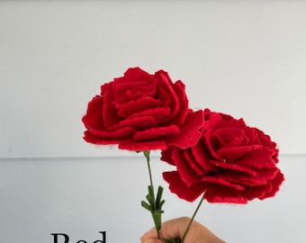 Felt Carnation Flower Stem, January Birth Flower, Eco-Friendly