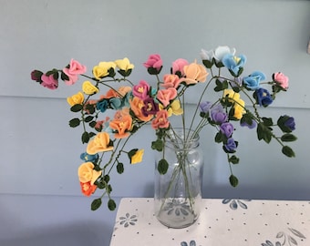Felt Flower Stem: Freesia for your Bouquet, Flower Arrangement, Faux Flower, Long Lasting Flowers that will Never Die