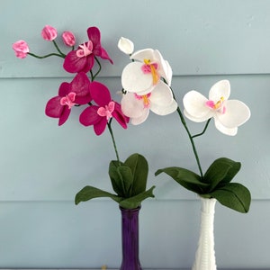 Felt Orchids, Faux Orchids, Artificial Flower, Tropical Flower, Eco-friendly Flower