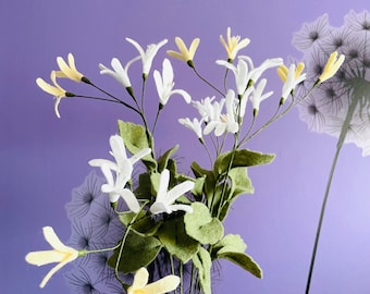 Felt Honeysuckle Flower Stem: June Birth Flower Bouquet