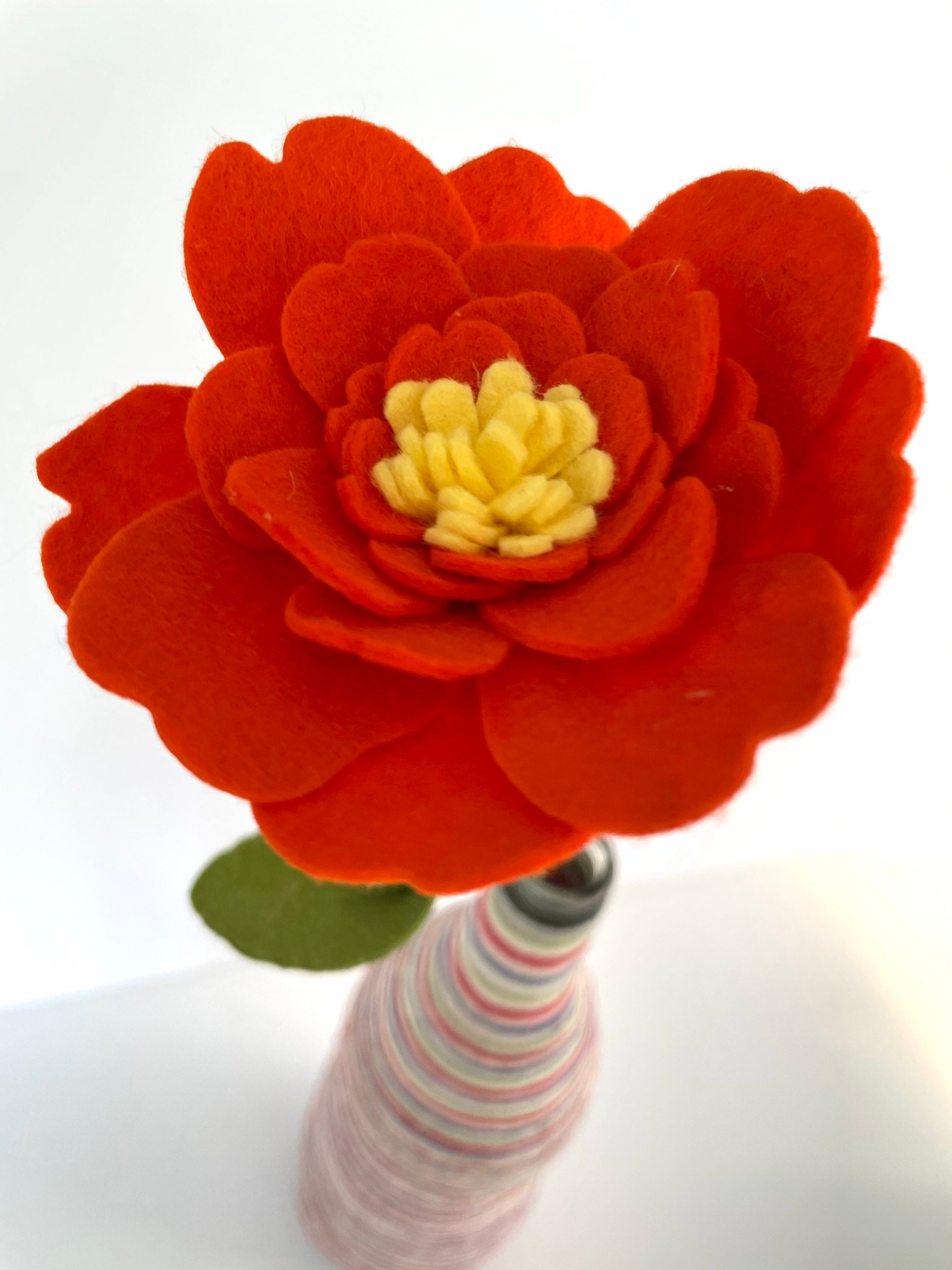 Felt Flower Stem Camelia Winter to Early Spring Flower Etsy