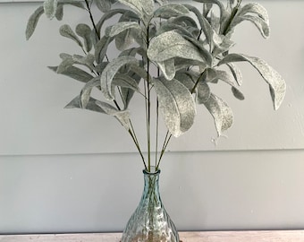 Felt Lambs Ear Stem, Faux Greenery Sprig, Vase Bouquet