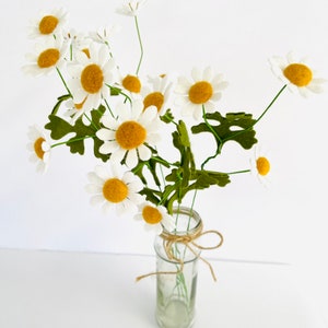 Felt Flower Stem: Chamomile, ONE Stem, Mini Daisy Like Flower, Faux Flower, Artificial Flower, Hypo-allergenic Gift, Tiny White Flower