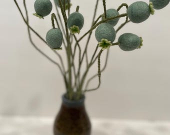 Felted Poppy Seed Pods, Minimalist Decor