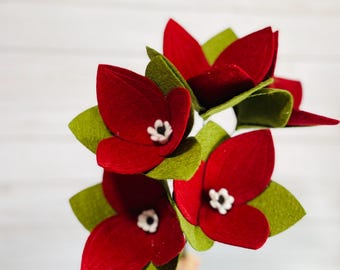 Felt Trillium Flower Stem: Handmade Indian Balm, Birthroot
