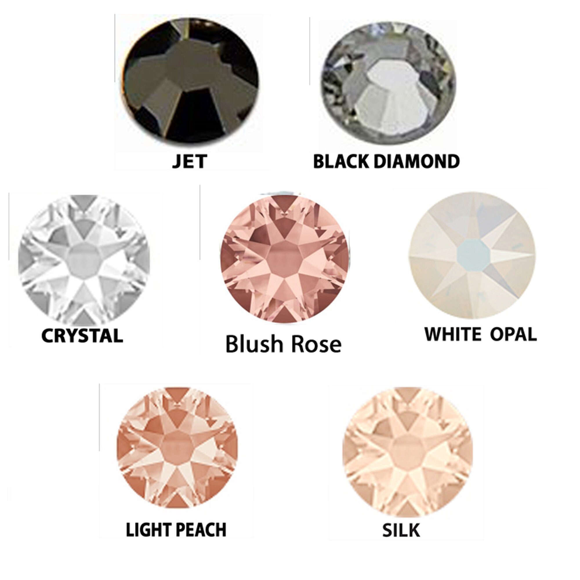 LUX Austrian Crystal Flat Back Rhinestones Black Diamond 20ss
