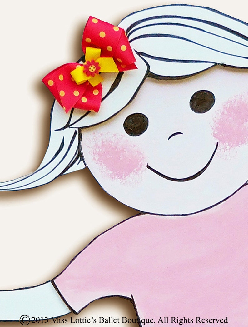 Lottie-da  Polka Dot Hair Bow  Pink and Yellow Hair Bow  image 0