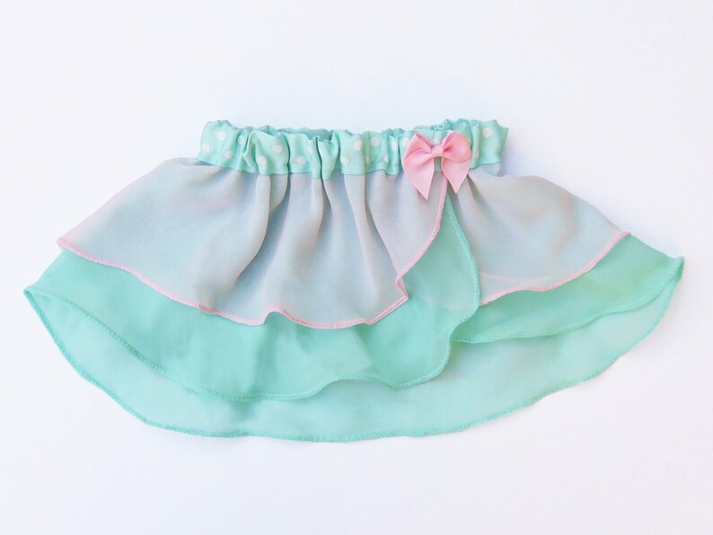 Girls Mint Green and Pink Ballet Skirt  Girls Ballet Skirt  image 0