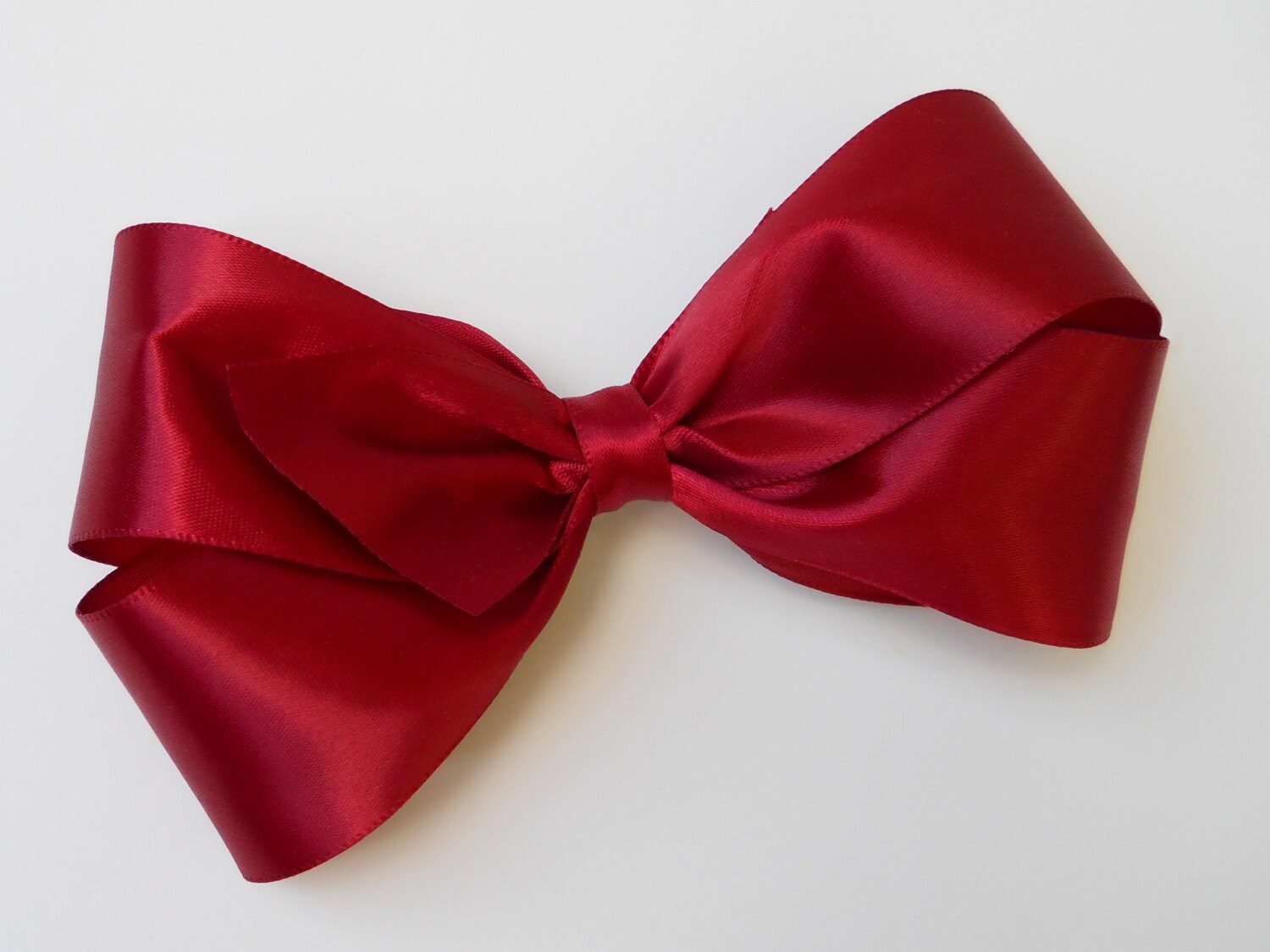 Ruby Red Hair Bow - Girls Hair Bow - Toddler Hair Bow - Satin Ribbon