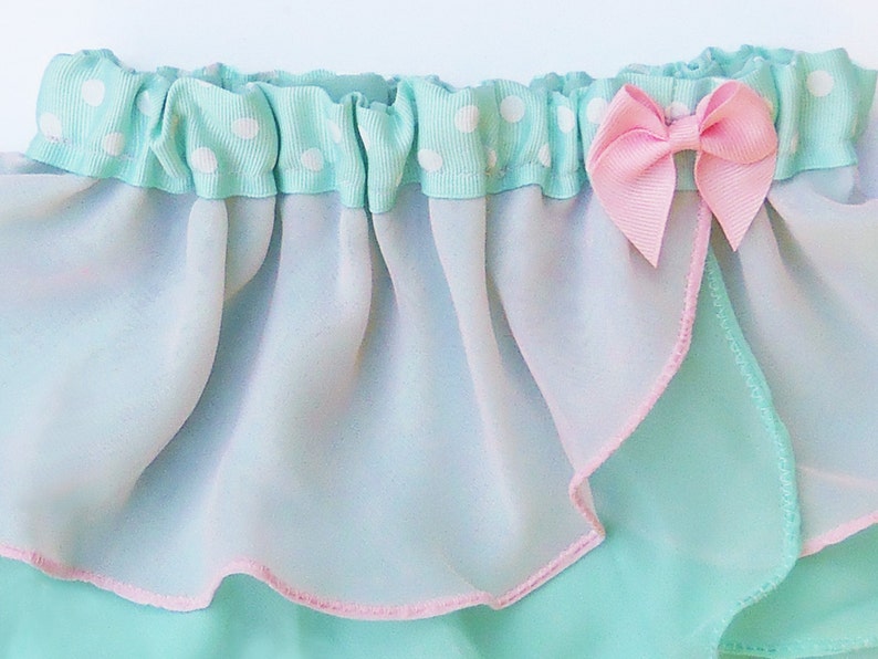 Girls Mint Green and Pink Ballet Skirt  Girls Ballet Skirt  image 1