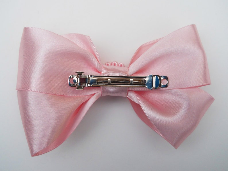 Pink Rosette Hair Bow Pink Bow Hair Accessory Toddler Hair Bow Hair Clip Satin Ribbon HairBow Girls Hair Bow Boutique Hair Bow