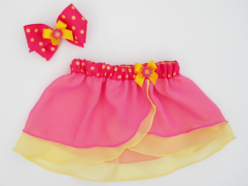 Lottie-da  Polka Dot Hair Bow  Pink and Yellow Hair Bow  image 4
