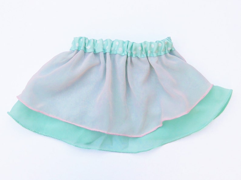 Girls Mint Green and Pink Ballet Skirt  Girls Ballet Skirt  image 2