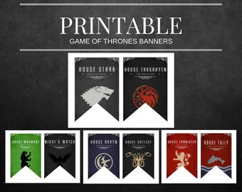 Game Of Thrones Printable Letters A Z Banners With 4 House Etsy
