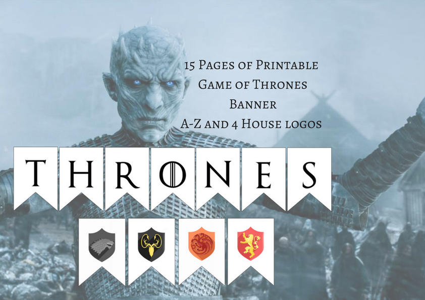 Game Of Thrones Printable Letters A-Z Banners with 4 House | Etsy