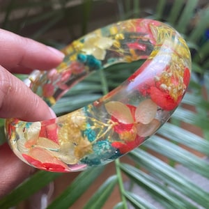Tropical Floral Pink, Yellow and Turquoise Bracelet