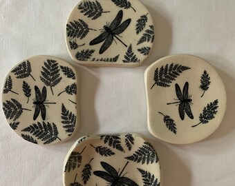 Handmade Dragonfly Spoon Rest: Ceramic Tea Bag Holder