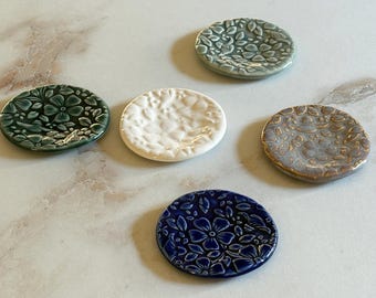 Handmade Ceramic Flower Dish: Trinket, Tea Bag, Spoon Rest