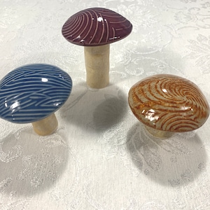 3 Ceramic Mushrooms Garden Mushrooms Garden Décor Handmade Planter Mushrooms Pottery gift Classy Clay Ceramics Ready To Ship
