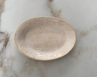 Handmade Ceramic Jewelry Dish, Truck Embossed Key Bowl