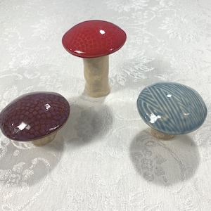3 Ceramic Mushrooms Garden Mushrooms Garden Décor Handmade Planter Mushrooms Pottery gift Classy Clay Ceramics Ready To Ship