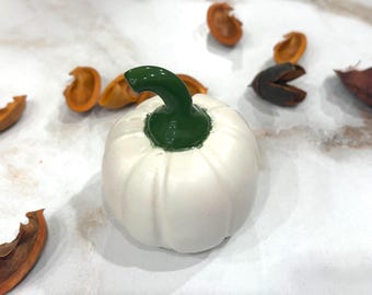 Handmade White Satin Ceramic Pumpkin, Fall Decoration Halloween Decoration #29
