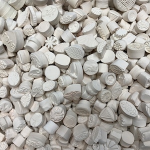 10 Grab Bag Pottery Stamps, Handmade Bisque Stamps, Ceramic Clay Stamps, Polymer Clay Pottery Stamps Ready To Ship