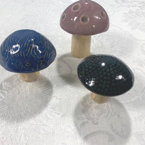 Garden Mushrooms 3 Ceramic Mushrooms Garden Décor Handmade Planter Mushrooms Pottery Gift Classy Clay Ceramics Ready To Ship