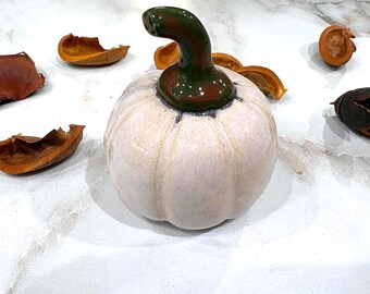 Handmade Honey Flux Ceramic Pumpkin, Fall Decoration Halloween Decoration #28