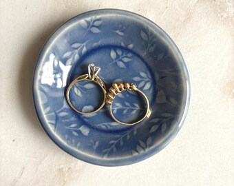Handmade Ceramic flower design ring dish, Sause bowl, herb dish,