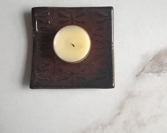 Handmade Ceramic Dragonfly Trinket Dish, Tea Bag or Candle Holder