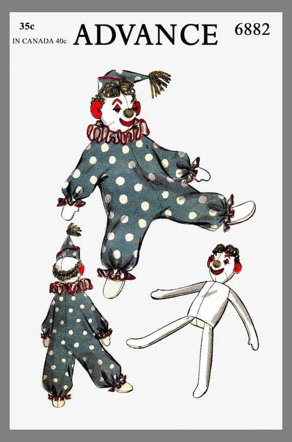 vintage stuffed clown doll
