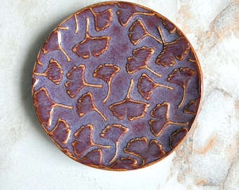 Handmade Ginkgo Leaf Ceramic Dishes: Jewelry, Tea Bag, Candle Holder